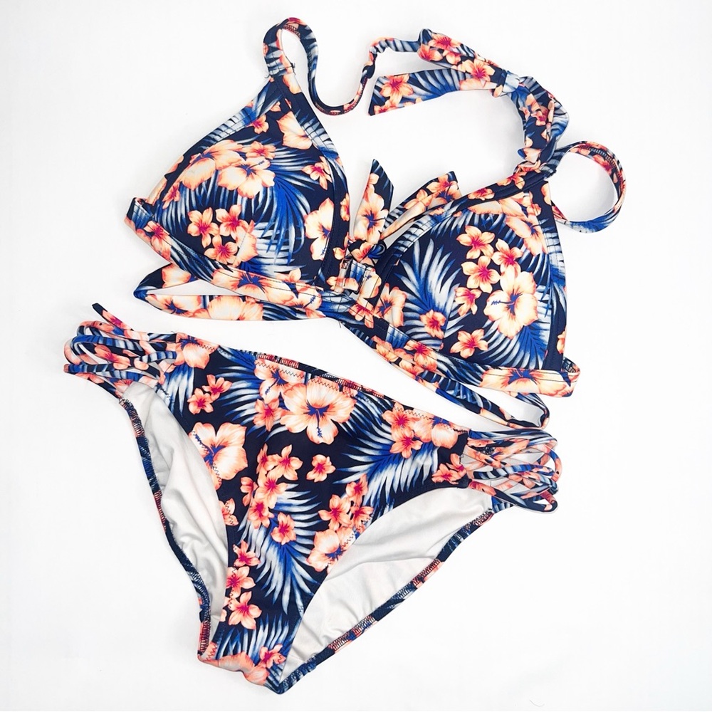 Pink Victoria’s Secret Triangle Halter Bikini Swimsuit